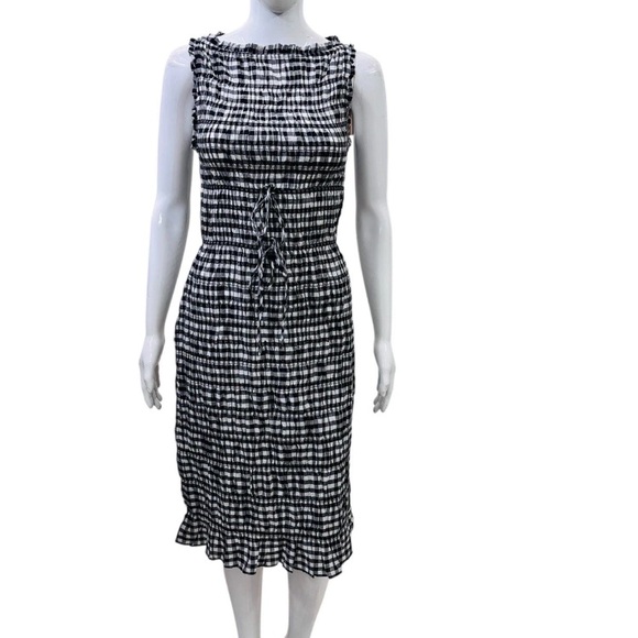 DÔEN Rosella Smocked Midi Dress - Noir Greta Gingham - Medium - Picture 5 of 13